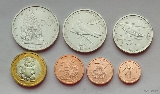 Острова Кука 1, 2, 5, 10, 20, 50 центов и 1 доллар 2010 г. Комплект 7 монет