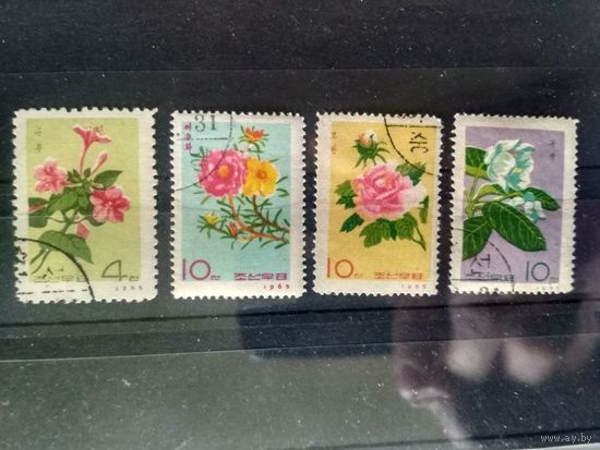 КНДР. 1965. Цветы. Полная серия