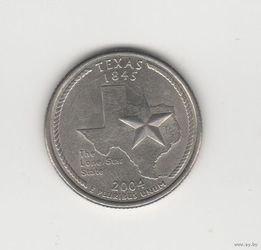 Квотер (25 центов США) "Штат Техас" 2004 Р Лот 8301