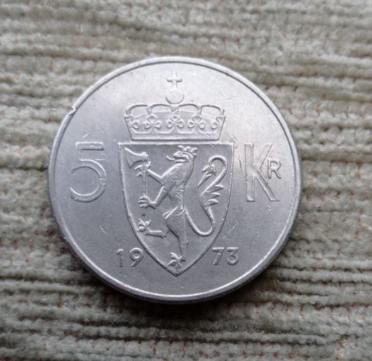 Werty71 Норвегия 5 крон 1973 Дата снизу