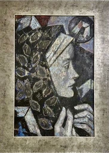 Кищенко А.М "Муза",1995г. ДВП, масло. Размер с рамой 41х56 см. без 31,5х45,5 см.