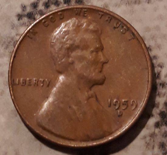 1 цент 1959 США МД Денвер