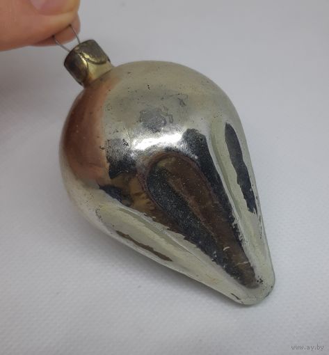 Ёлочная игрушка Парашютик, стекло. СССР