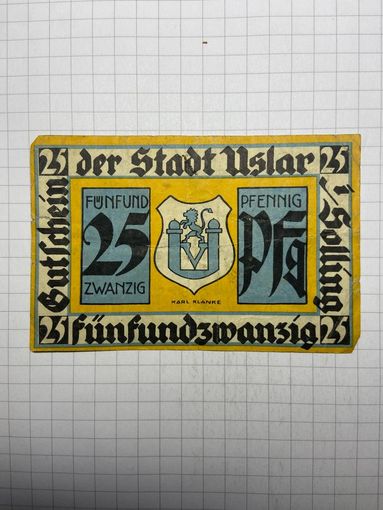 Нотгельд 25 пфеннигов Германия -3012