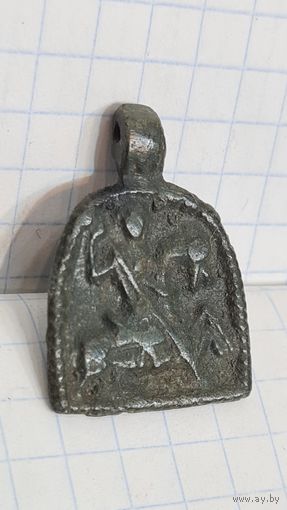 С 1 РУБЛЯ ! ИКОНА ОБРАЗОК  ГЕОРГИЙ ПОБЕДОНОСЕЦ СТАРИННАЯ  НАТЕЛЬНАЯ