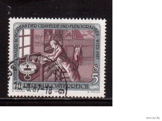 Австрия-1987,(Мих.1888) гаш. , Искусство, Гравер