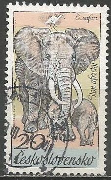 Чехословакия. Парк Двур Кралове. Слон. 1976г. Mi#2345.