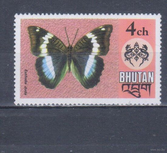 [859] Бутан 1975. Фауна.Бабочка.4 ch. MNH