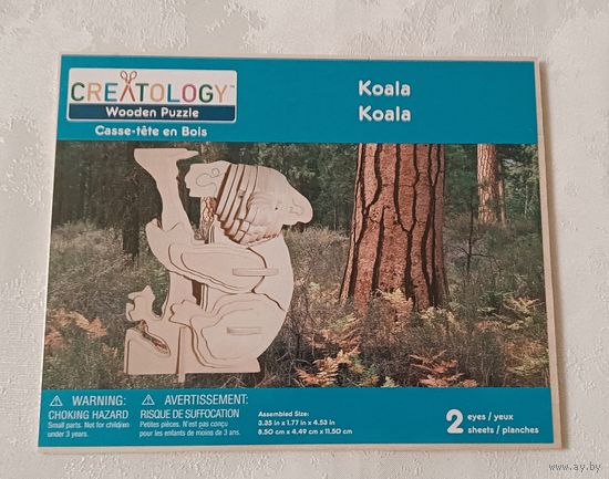 Деревянный пазл-конструктор Creatology в виде коалы.