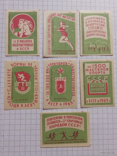 Спичечные этикетки ф.Гомель. Физкультура в БССР. 1961 год