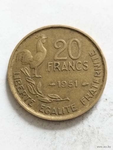 Франция 20 франков 1951