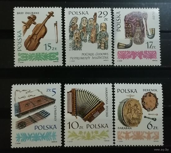 Польша 1983 народные музыкальные инструменты