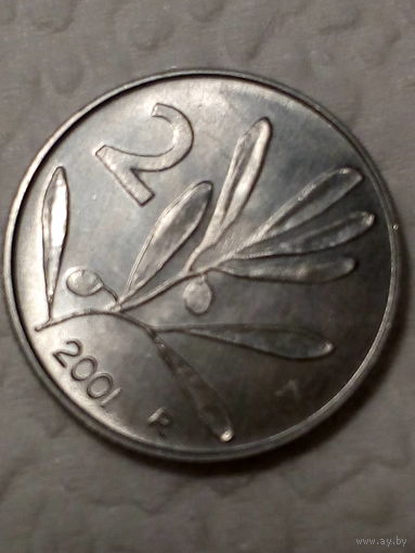 2 лиры  Италия 2001 год