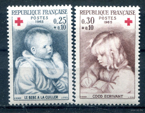 Франция - 1965г. - Красный Крест, дети - 2 марки - полная серия, MH [Mi 1532-1533]. #2-Fr-45-KB-1