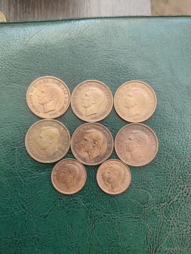 Лот монет Британской империи.