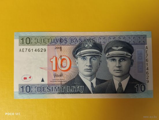 Литва. 10 лит, 2007 г. серия AE