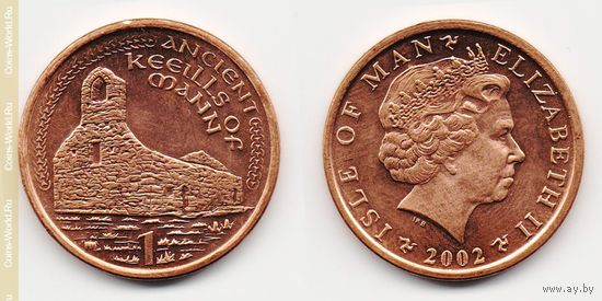 Остров Мэн 1 пенни 2002 UNC