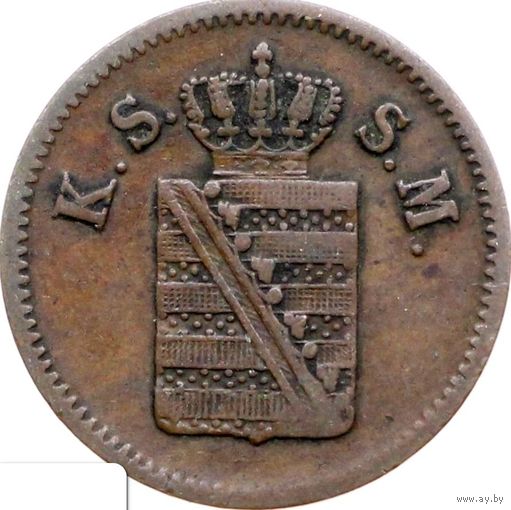 РАСПРОДАЖА!!! - ГЕРМАНИЯ САКСОНИЯ 1 пфенниг 1856 год