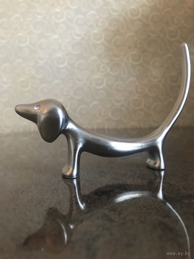 Держатель колец Собачка со стразами Фигурка металл