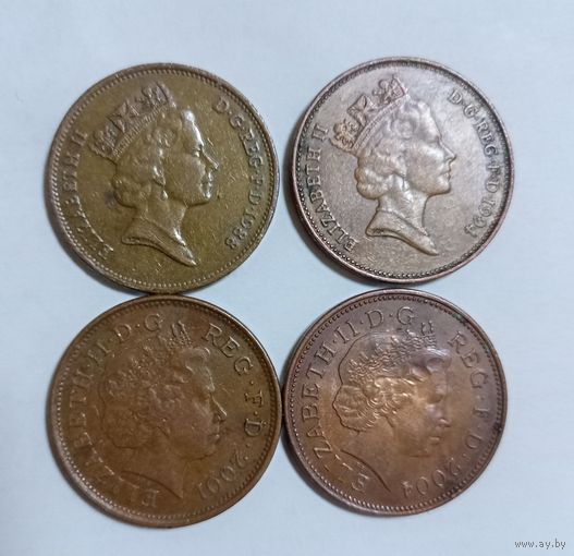 2 пенса 1994 г .2001 г.2004 год