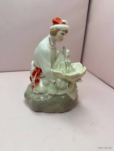 Аукцион с 1 рубля! Статуэтка фарфор Иван Царевич с лягушкой ФФЗ Минск 50-60 года