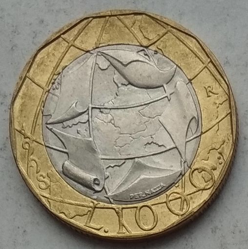 Италия 1000 лир 1998 г.