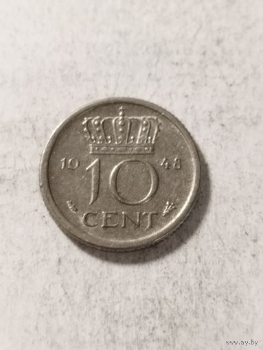 Нидерланды 10 центов 1948