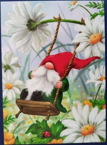 Гном на качелях. Makiko. Беларусь. 2023 г.