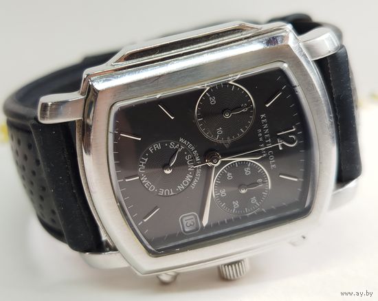 Часы-Хронограф "Kenneth cole" корпус нерж сталь,мех ISA swiss,состояние полностью исправные