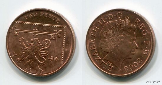 Великобритания. 2 пенса (2008, aUNC)