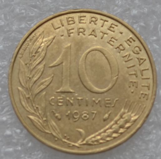 Франция, 10 сантимов 1987 г.