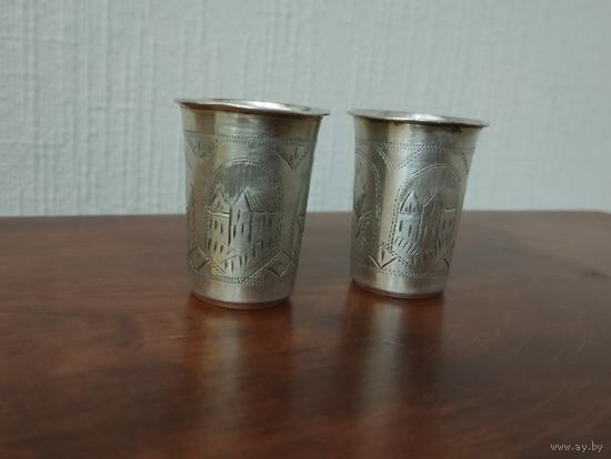 Стопочка, рюмка серебряная, кидушная , царская Россия . Серебро. Цена за пару.