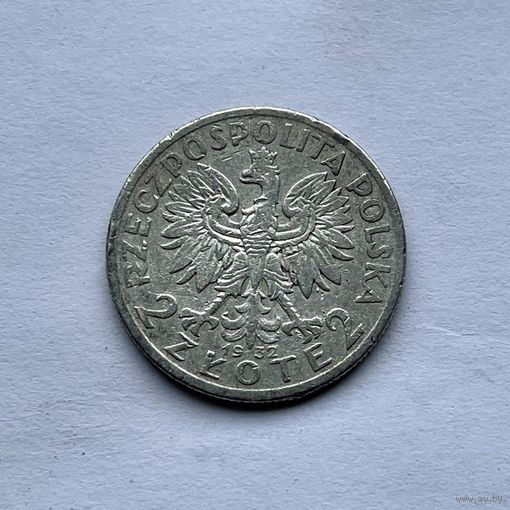 Монета СЕРЕБРО Польша 2 злотых 1932 год Ядвига ОТЛИЧНЫЕ