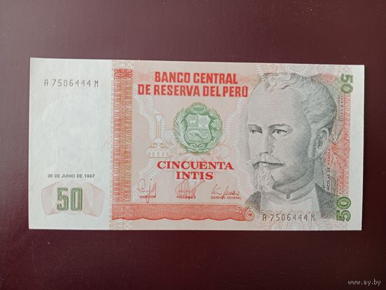 Перу 50 инти 1987 UNC