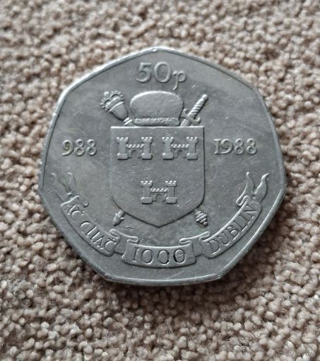 Ирландия 50 пенсов, 1988 Тысячелетие Дублина