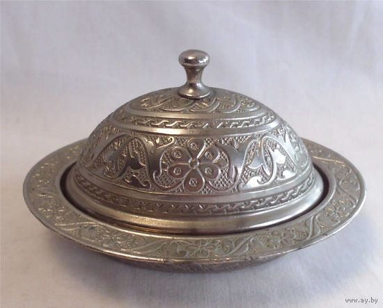 Шкатулка Маслёнка Таблетница Бонбоньерка Серебрение