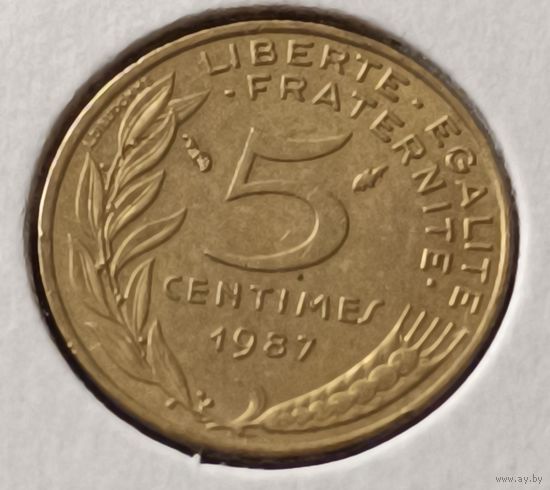 Франция. 5 сантимов 1987 года. (*).