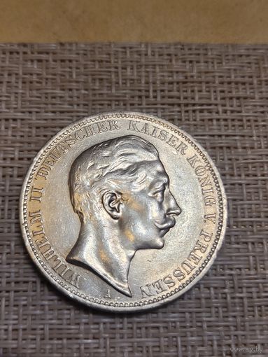 3 марки 1912 Вильгельм Пруссия с рубля без мц