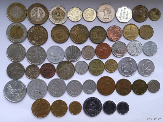 Монеты разных стран Мира 50 штук