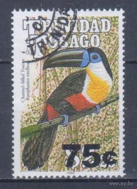[556] Тринидад и Тобаго 2001. Фауна.Птица.Тукан. НАДПЕЧАТКА.Гашеная марка.