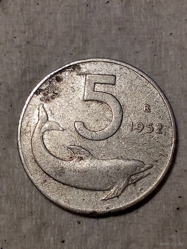 5 лир Италия 1952 год