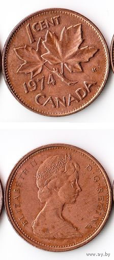 1 цент Канада 1974 года