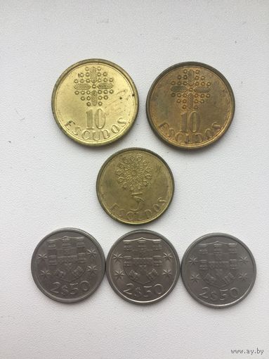 Португалия.Эскудо 10,5 и 2,5.