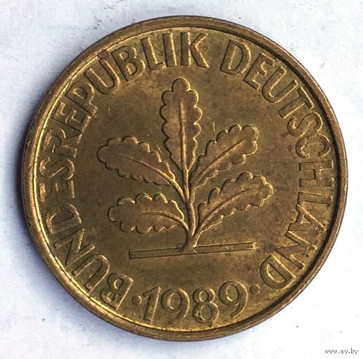 Германия (ФРГ), 10 пфеннигов 1989 (F)