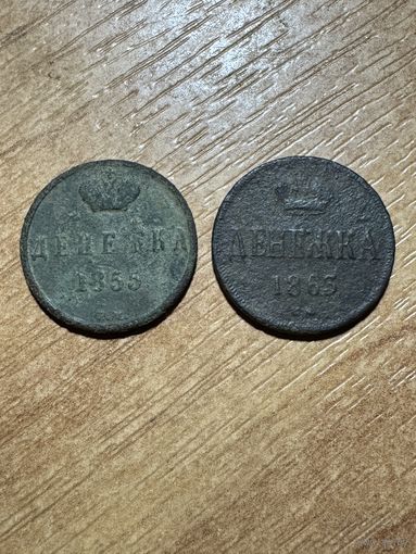 Денежка 1865,1855 вм
