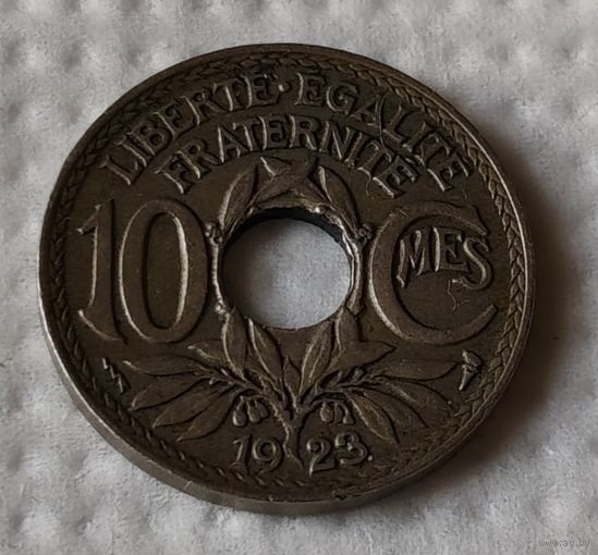Франция 10 сантимов, 1923 "Молния" - Пуасси (14-10-21)