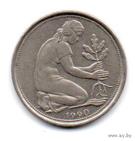 ФЕДЕРАТИВНАЯ   РЕСПУБЛИКА ГЕРМАНИЯ 50 ПФЕННИГОВ 1990 F