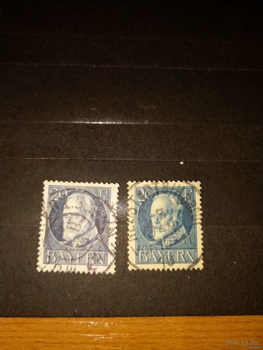 1914, 1916 Королевство Бавария мих 97I и 97IIA оценка 4,5 евро король Леопольд 3 (5-9)
