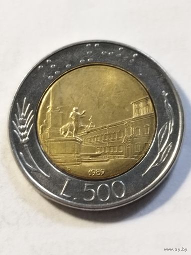 Италия 500 лир 1989