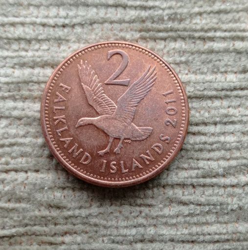 Werty71 Фолклендские острова 2 пенса 2011 Фолкленды Магелланов Гусь